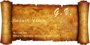 Geiszt Vince névjegykártya